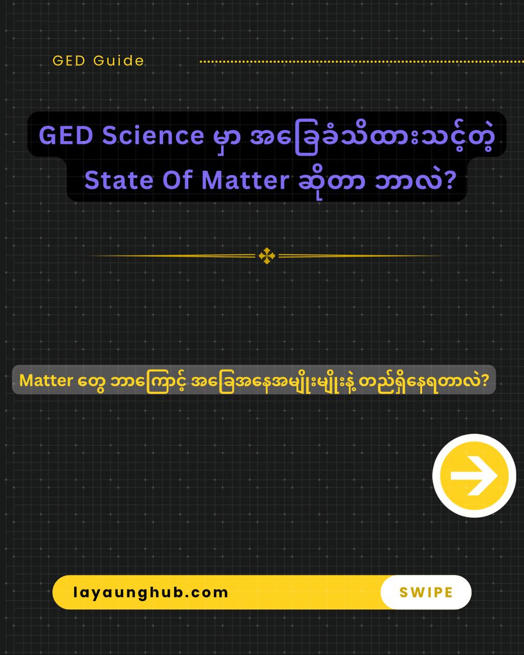 GED Science မှာ အခြေခံသိထားသင့်တဲ့ State of Matter ဆိုတာ ဘာလဲ ?🧪