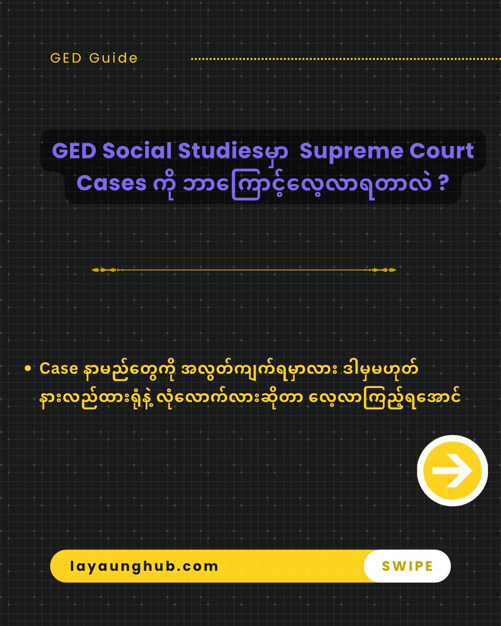 🎯 GED Social Studies မှာ Supreme Court Cases ဆိုတာ ဘာကိုဆိုလိုတာလဲ? 🤔