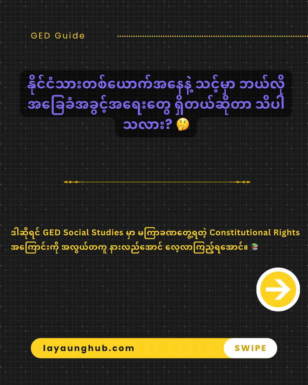 ဥပဒေတစ်ခုက လူတစ်ယောက်ရဲ့ အခွင့်အရေးတွေကို ဘယ်လိုကာကွယ်ပေးနိုင်လဲ ? 🤔